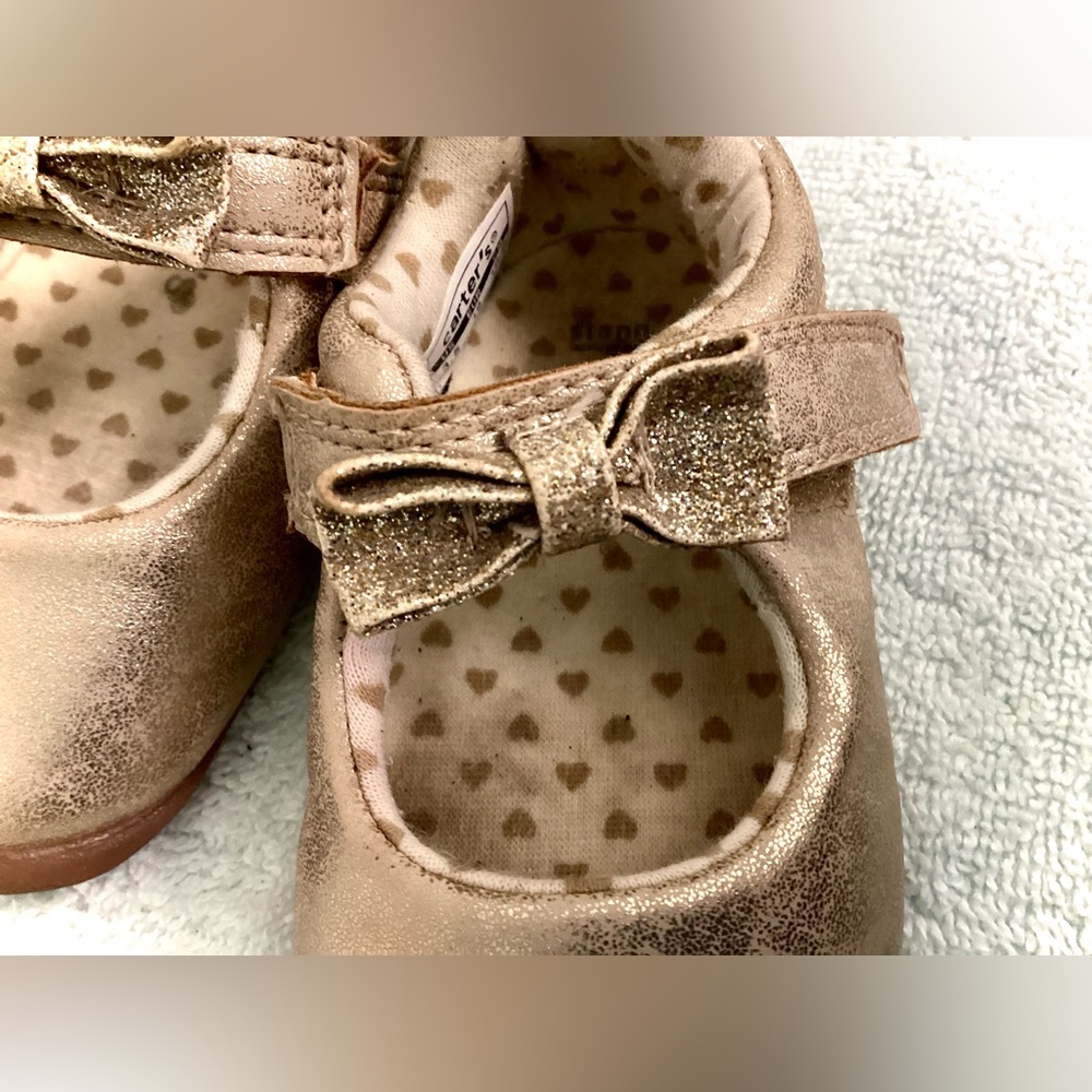 Carters Gold Shoes with Bows - Picture 8 of 12
